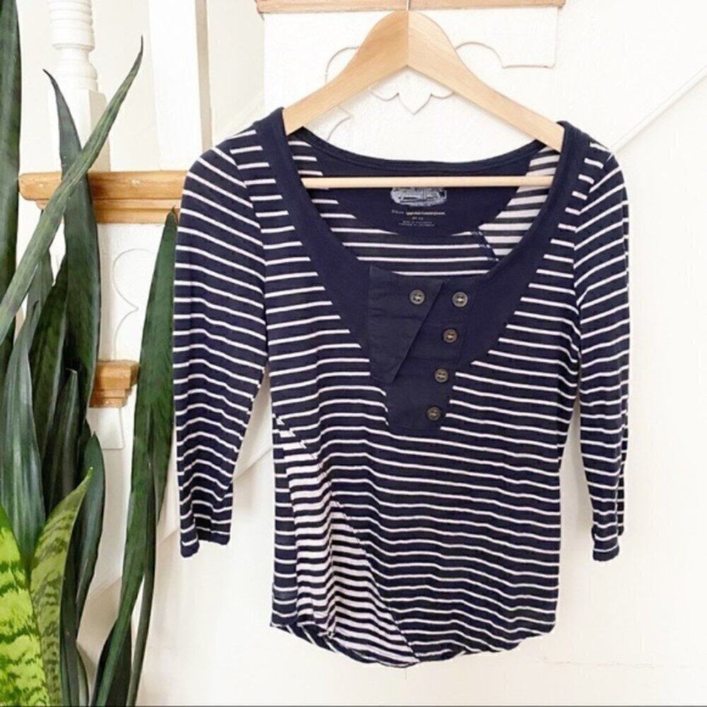 Pilcro Anthropologie striped button front blouse